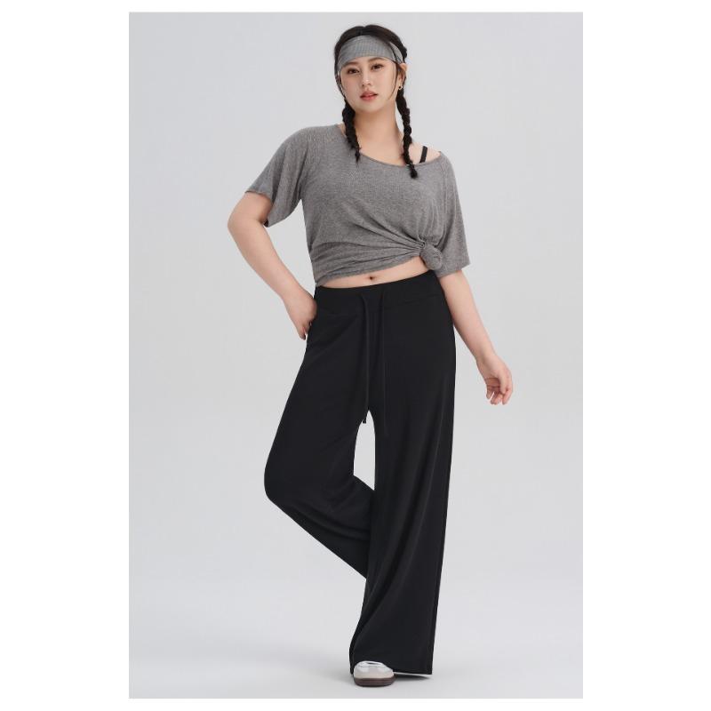 Women S Loose Plus Size Yoga Pants Comfortable Slim Wide Leg Drawstring Workout Pants