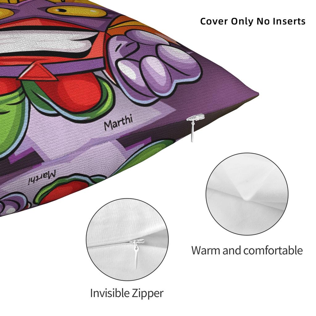 Super Zings Game Pillow Cover  Comfy Cushion Cover Cute Funny Pillow Case For Living Room Bed Chair