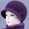Hats Women's Fashion Versatile Mom Hat Wool Hat Ear Protection Hat Winter Plush Warm Peaked Cap Knitted Hat