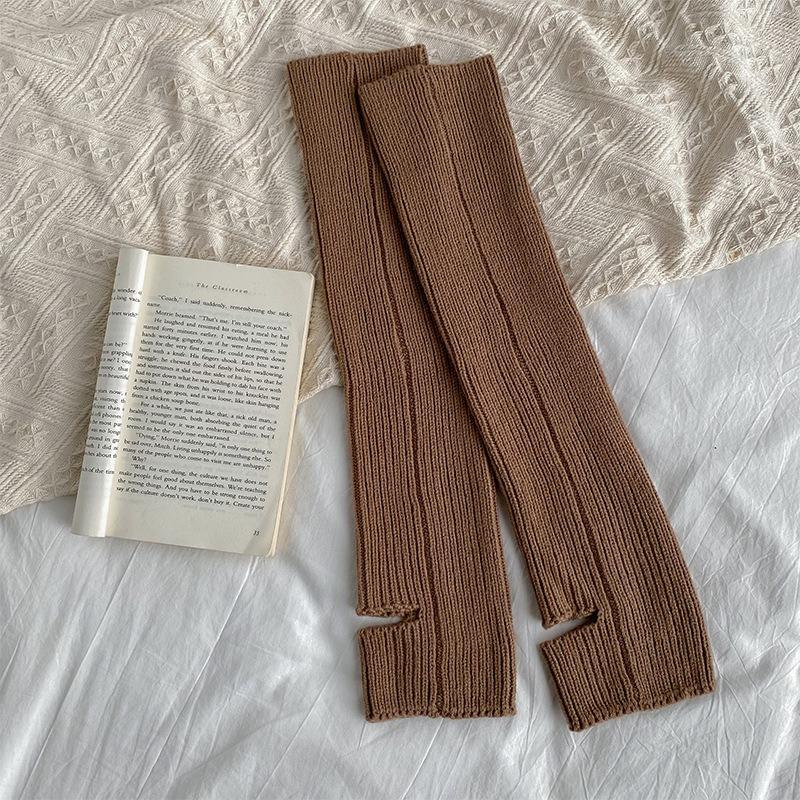 

Осенние и зимние женские гетры из хлопка для фитнеса, латинских танцев, балета, однотонные длинные свободные носки кофейный