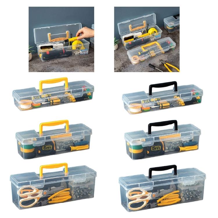 Clear Hardware Storage Box With Handle Perfect For Organizing Supplies And Workshop Tools Handheld Toolbox