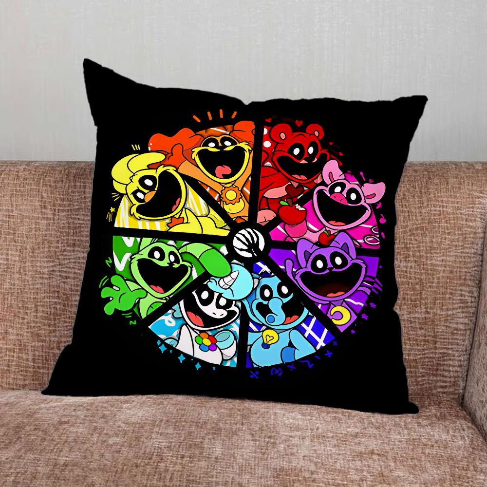 

P-Маки Усміхнені C-Істоти Наволочка Для Дому Спальні Автомобіля Офісу Прикраса Вітальні Дивана Наволочка для Подушки Підходить 20x20Inch