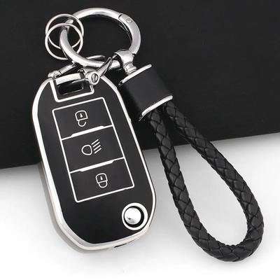 TPU Auto Klappschlüssel Hülle Abdeckung Schale Schlüsselanhänger für Peugeot 208 308 408 508 2008 3008 4008 5008 Schlüsselanhänger Citroen C3 C4 CACTUS C6 C8