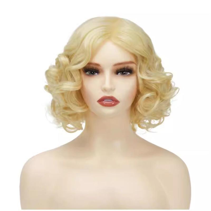 

Синтетический парик с челкой Натуральный короткий кудрявый парик для женщин Косплей костюм Драг-квин вечеринка Термостойкий зелёный