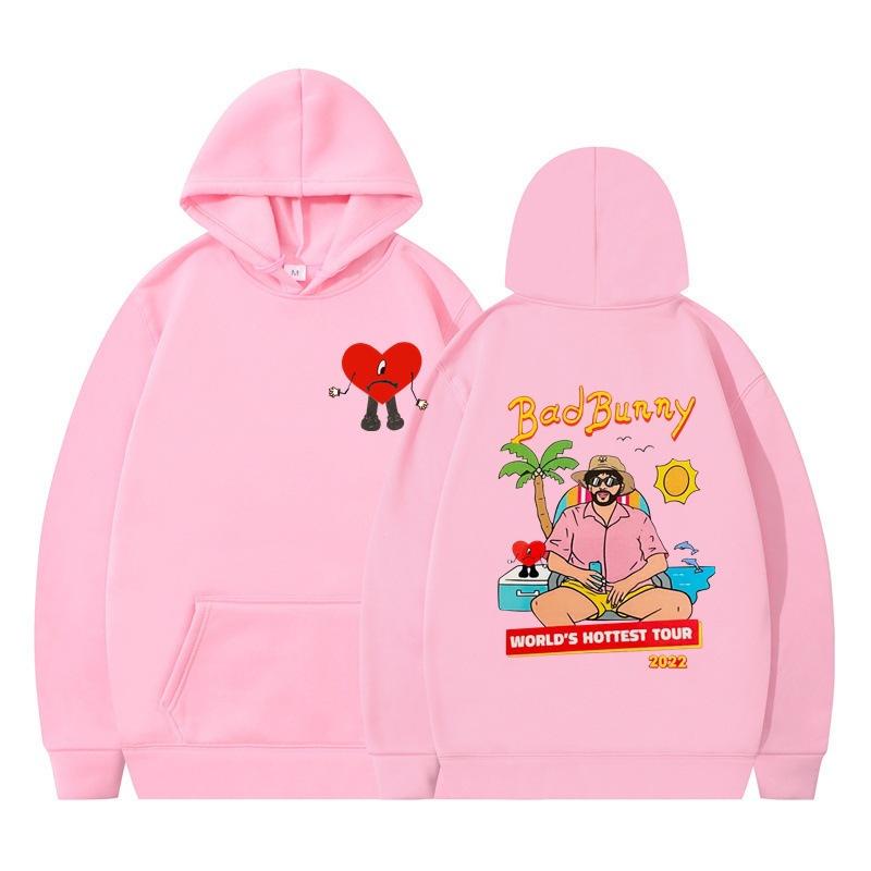 Un Verano Sin Ti Bad Bunny Anime Print Fashion Men'S Casual Hooded Sweater