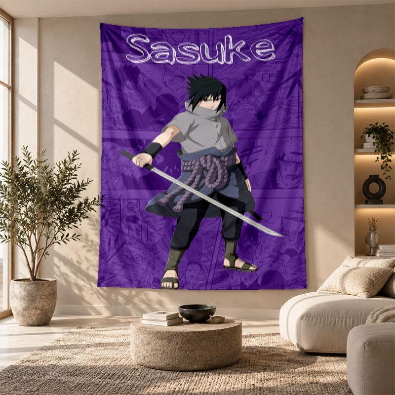 Decorative Tapestry,Sasuke Uchiha Printed Wall Art, Lightweight Wall Hanging For Bedroom Background