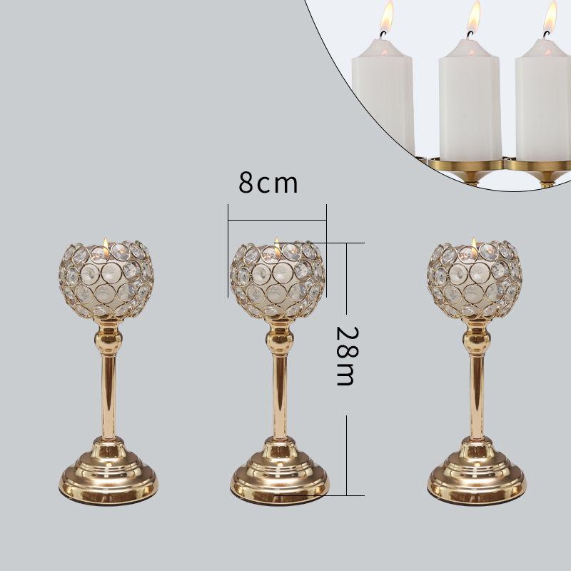 Nordic Candlestick Ornaments, Golden Light Luxury Crystal Home Living Room Table Decoration, Romantic Feather Candlestick New Product