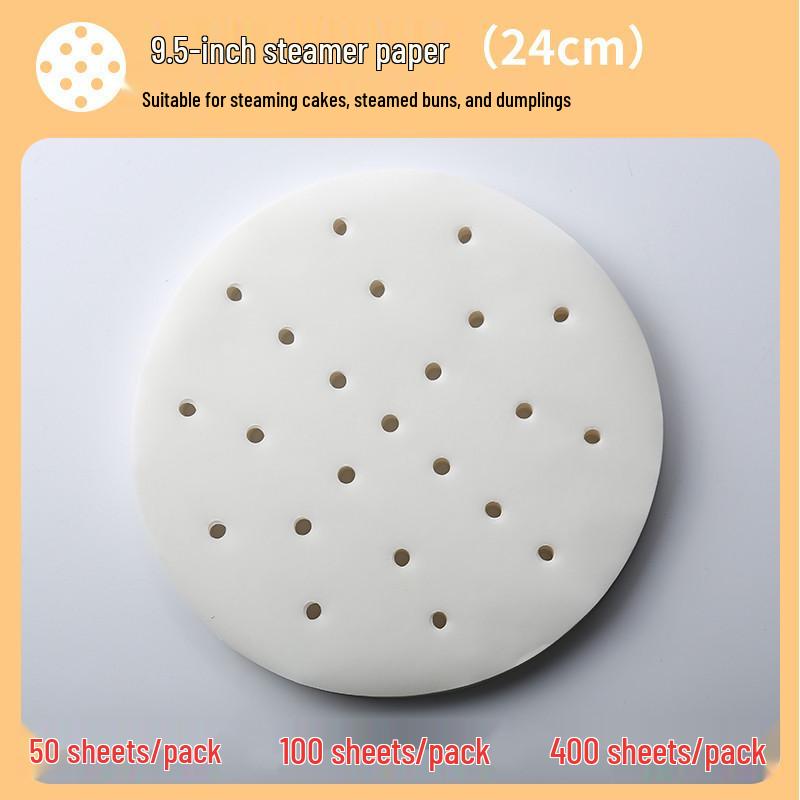 Non-stick Disposable Steamer Liner Paper for Xiaolongbao and Mantou with Perforated Bun Bottom