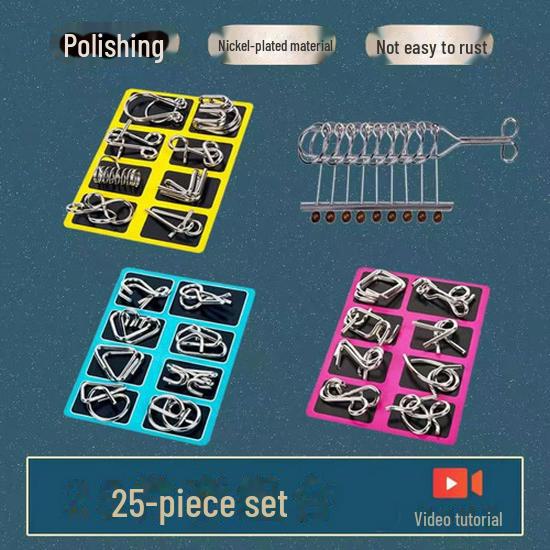 Neungliedriges Luban-Schloss: Lernspielzeug für Erwachsene zum Entsperren des Kongming-Schlosses und zur Förderung der Intelligenz von Kindern