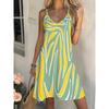 Women's Casual Bohemian Style, Summer Deep V-Neck Spaghetti Strap Midi Dress