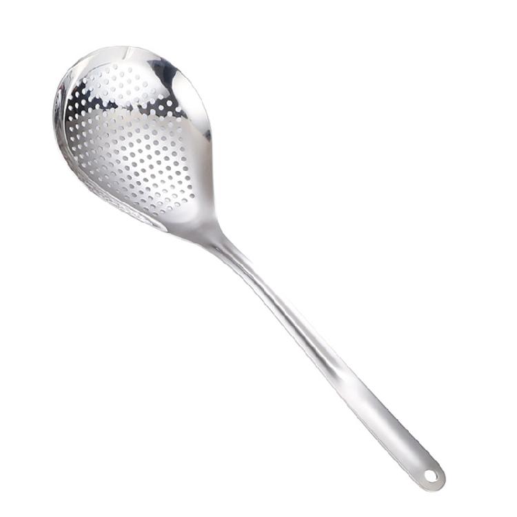 Household Dumplings Ladle Long Handle Pepper Colander Heavy Duty Food Strainer Spoon for Frying & Cooking