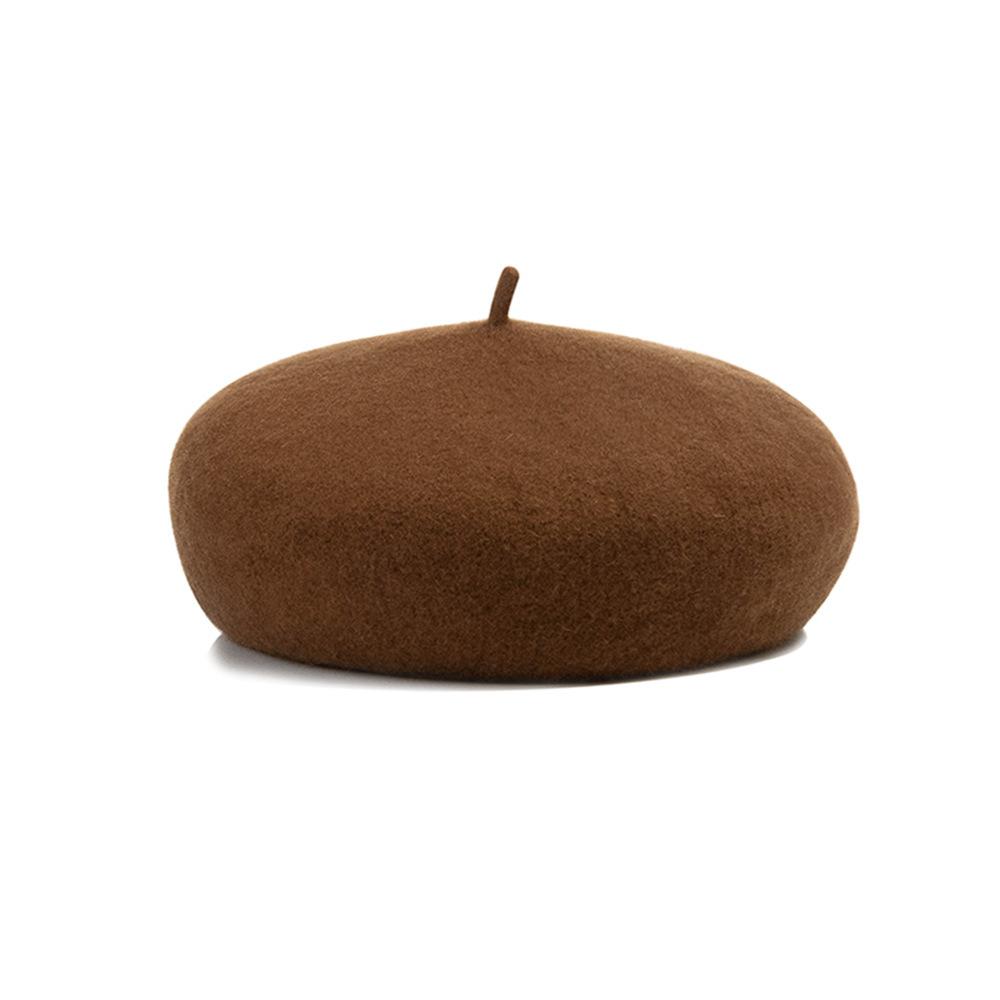 Large Head Circumference Simple Large Size Three-Dimensional Wool Beret Women'S Warm Literary Woolen Painter Hat