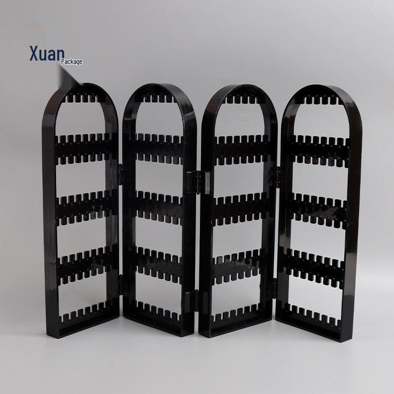 Four-Panel Folding Earring & Necklace Holder with Multi-Hole Display