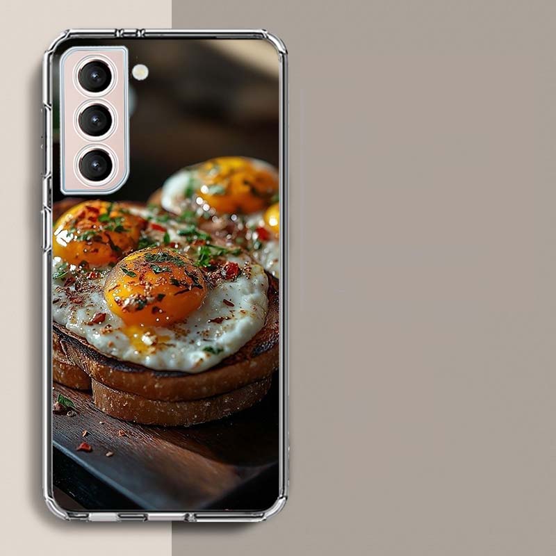 Delicious Egg Recipes for Breakfast Phone Case For Samsung Galaxy S25 Edge S24 S23 FE S21 S20 S10 Plus S22 S26 Ultra Cover Clear