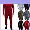 Stylish Men's Tracksuit Set With Hooded Jacket And Adjustable Waistline Pants
