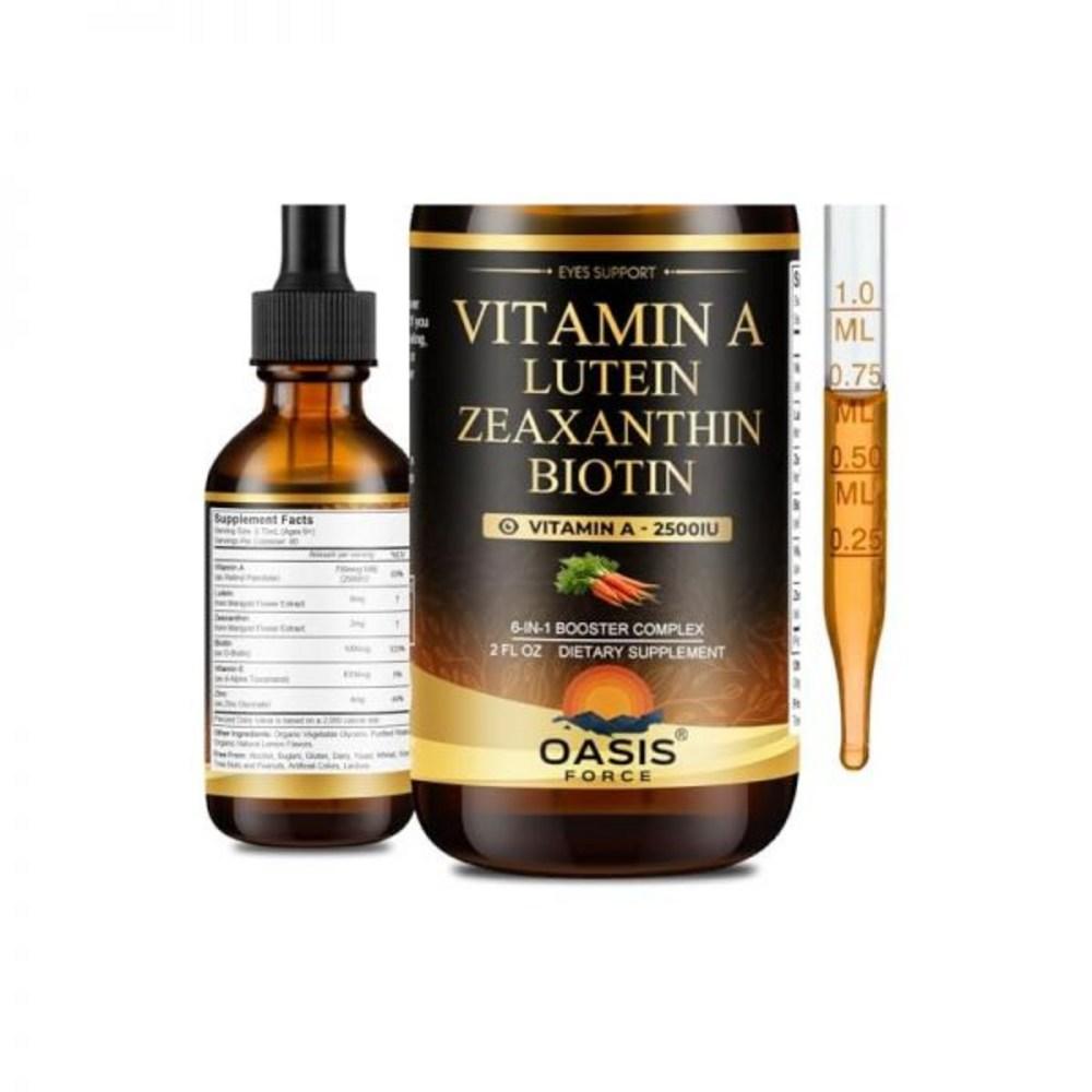 6-Type Vitamin A Liquid Drops with Lutein and Zeaxanthin. Skin Immunity. For Children Ages 6 and Up. Vegan. Non-GMO. 2 oz. 1 pc. 59.147 ml