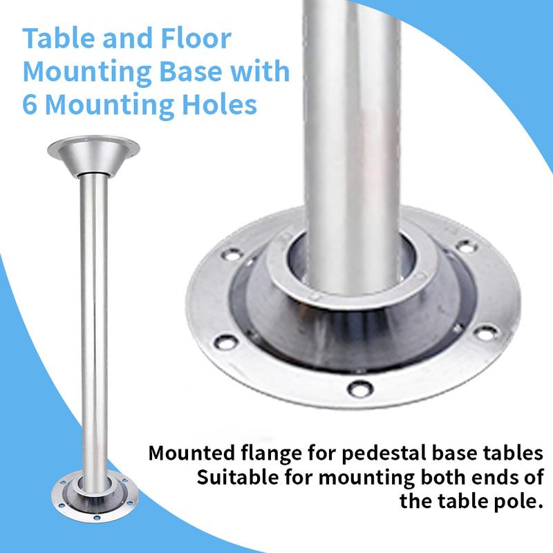 2Pcs Aluminum Alloy RV Dinette Table Pedestal Base Camper Table Leg Anti-Rust Floor Mounting for RV Table Stability