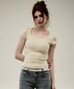KITTY POTTERY Classic Soft Deep Square Neck T-Shirt (Ice Mint)