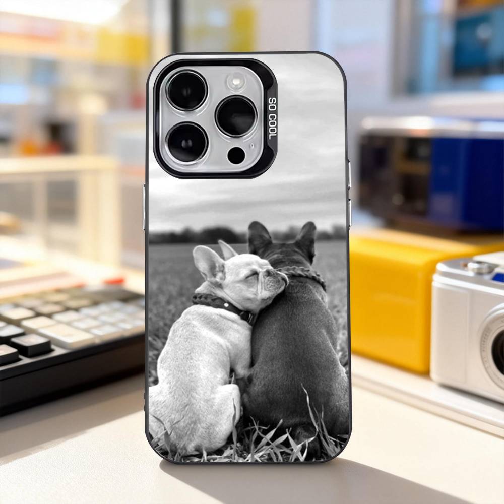 

French Bulldog Cute For iPhone 11,12,13,14,15,16,17,Pro,Max,Plus,E,Air,Mini Phone Case IMD Matte Black iPhone12PRO