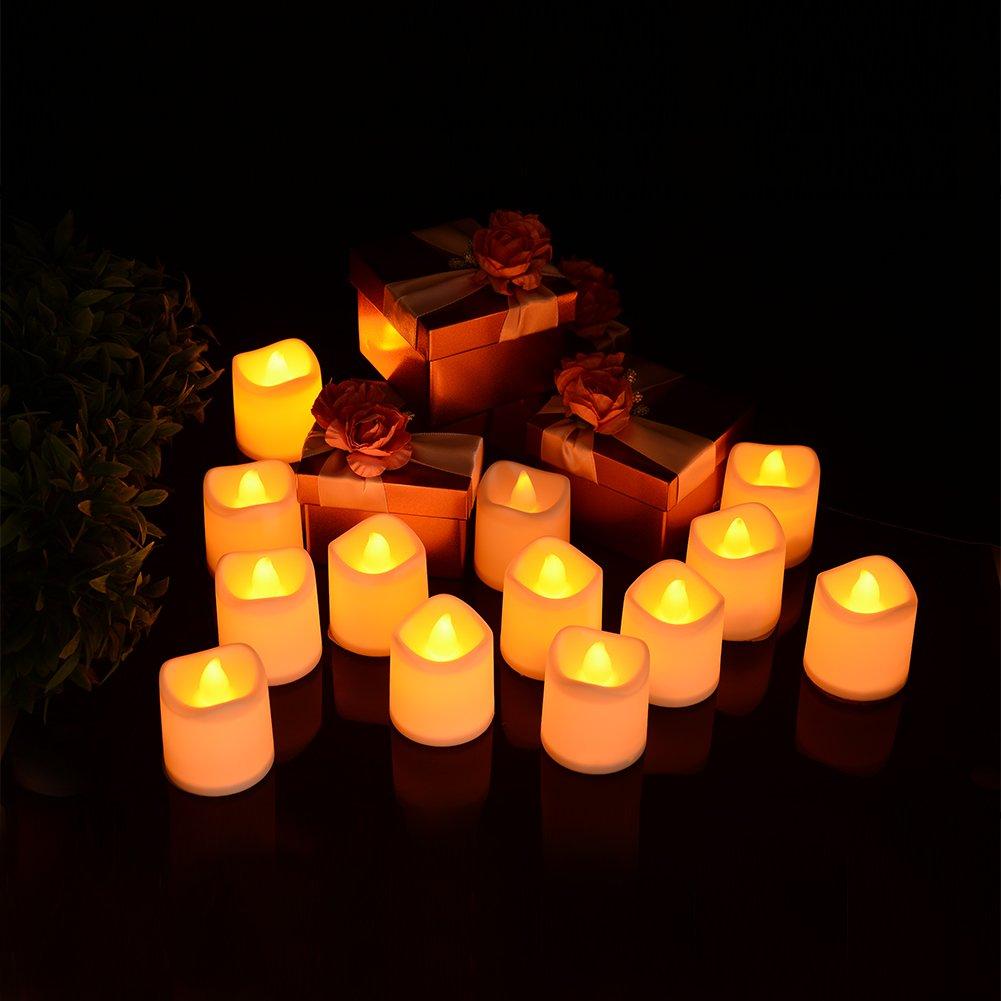 Litake LED Candles, Plastic Candlelights, Set of 24, Stylish and Relaxing, Unscented, Warm Color, Flickering Flame, Perfect for Birthdays, Christmas,