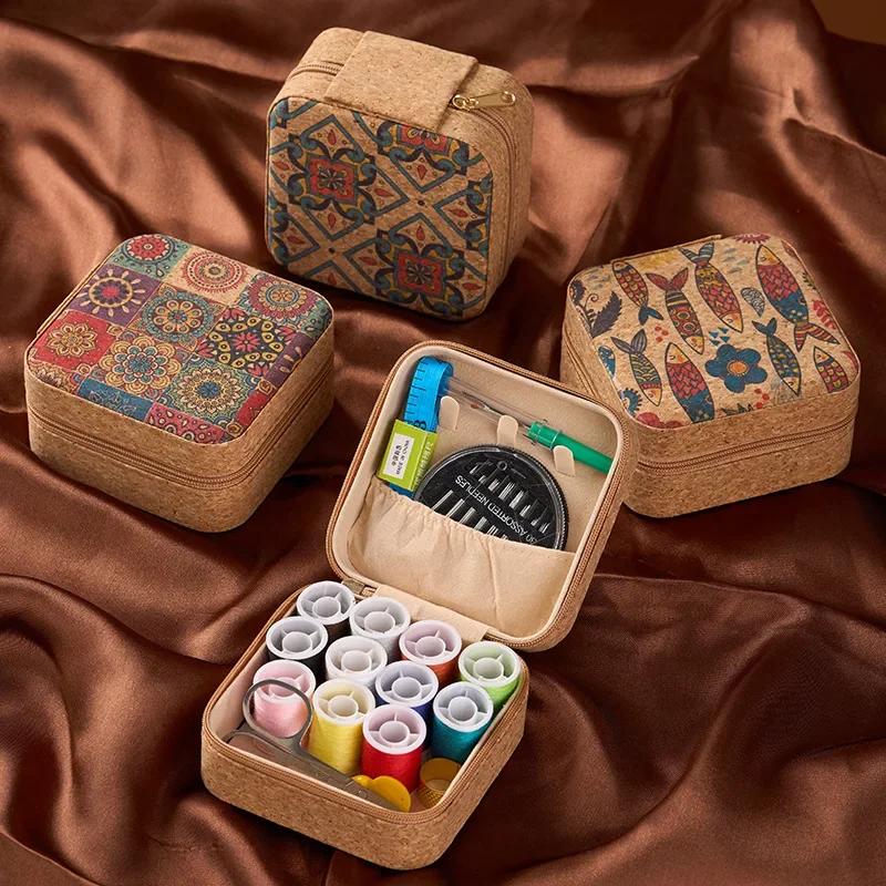 High-grade Retro Needle and Thread Box Home Set Portable Multifunctional Needle and Thread Bag Sewing Tools Hand Sewing