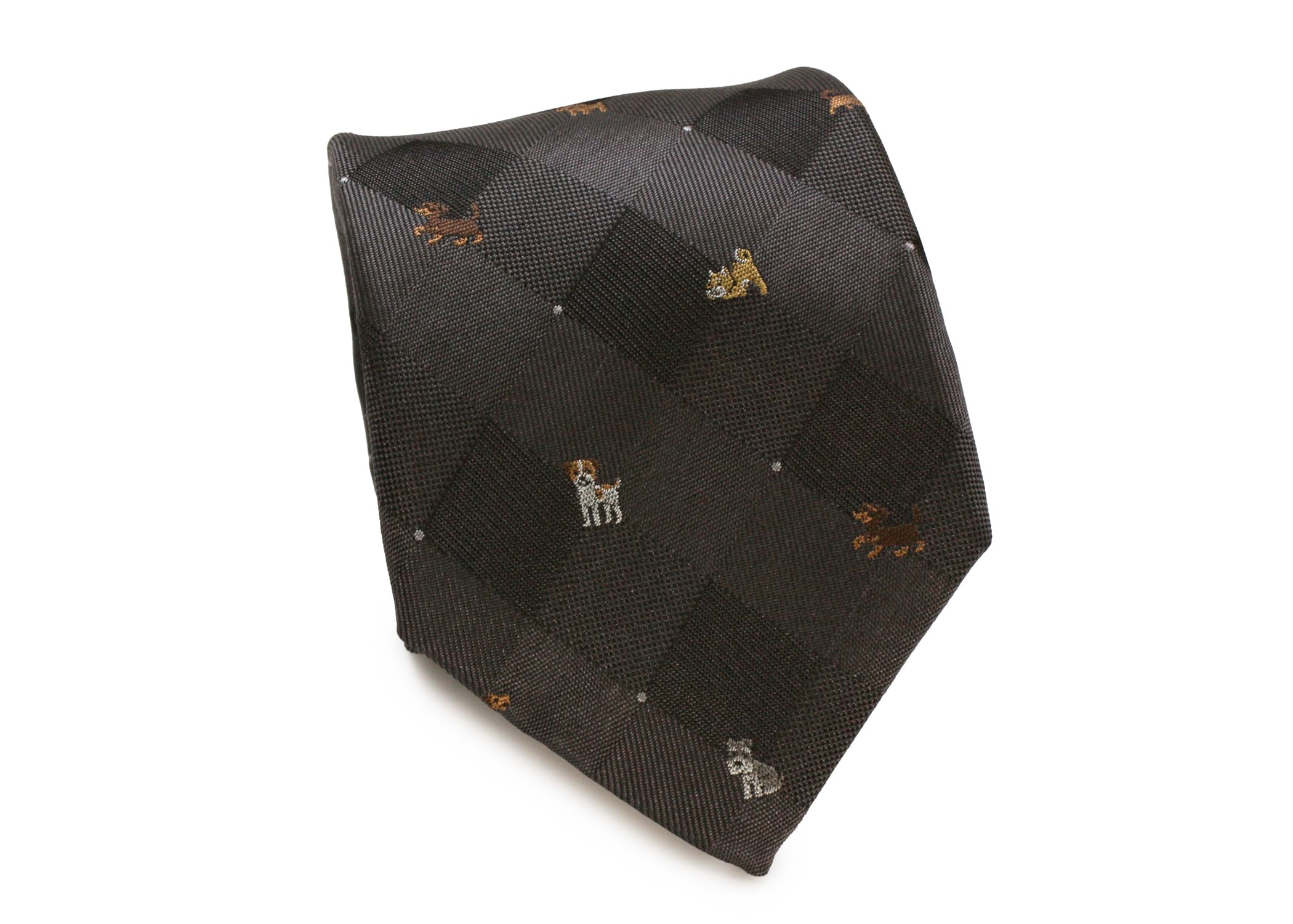 

Шелковый галстук SIMON CARTER в клетку «собачий зуб» (Угольно-серый)