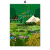 Fashion Colorful Cat Vase Leaf Flower Illustration Wall Art Canvas Painting Abstract Plant Posters Prints Pictures for Kids Room
