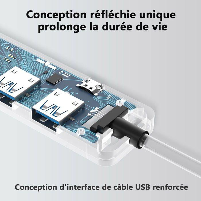 Hub USB 3.0 - VENTION - CHLBF - 4 Ports - Ultra Fin - 100cm Avec Power