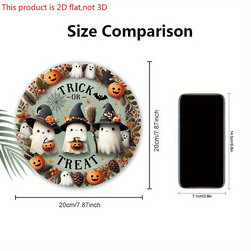 Wooden Halloween Sign with Adorable Ghost Pattern Design - Charming Wall Pediments - Ideal for Front Door, Yard, Porch, Room Decor