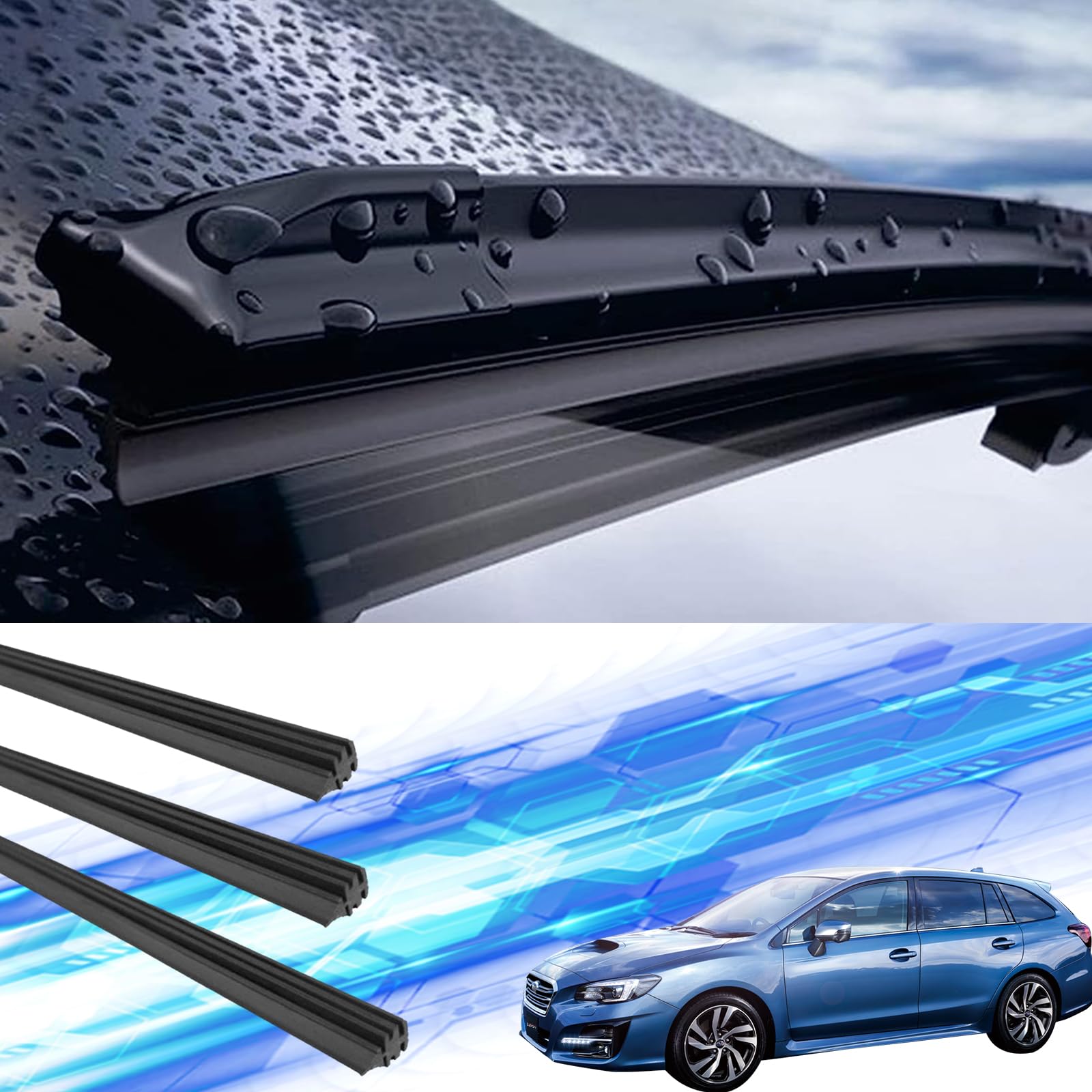 Levorg Legacy Touring Wagon Outback Wiper Replacement Rubber Compatible Size