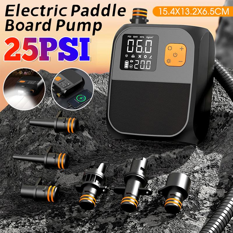 Wireless Electric Air Pump With Touch Screen 25PSI Rechargeable SUP Pump Paddle Board Pumps For Inflatable Boats Bicycle Pumps