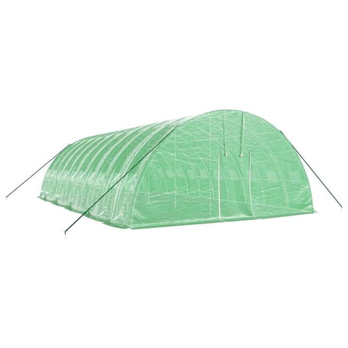 VidaXL Serre avec cadre en acier vert 60 m² 10x6x2,85 m, polytunnel, serre à cadre froid, serre pour tomate, serre de 3188108