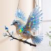 2D Pretty Bird Stained Window Hanging Bird Art Pendant For Kitchen Livingroom Crystal Bluebird Ornament