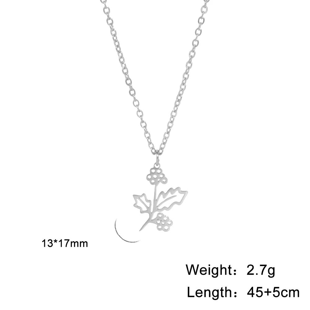 Stainless Steel Birth Month Flower Necklace Snowdrop Daisy Rose Pendant Neck Chains Trendy Jewelry Birthday Gift