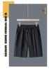 Men's Casual Ice Silk Sports Suit - Short Sleeve Polo Shirt & Shorts for Middle-Aged and Elderly
