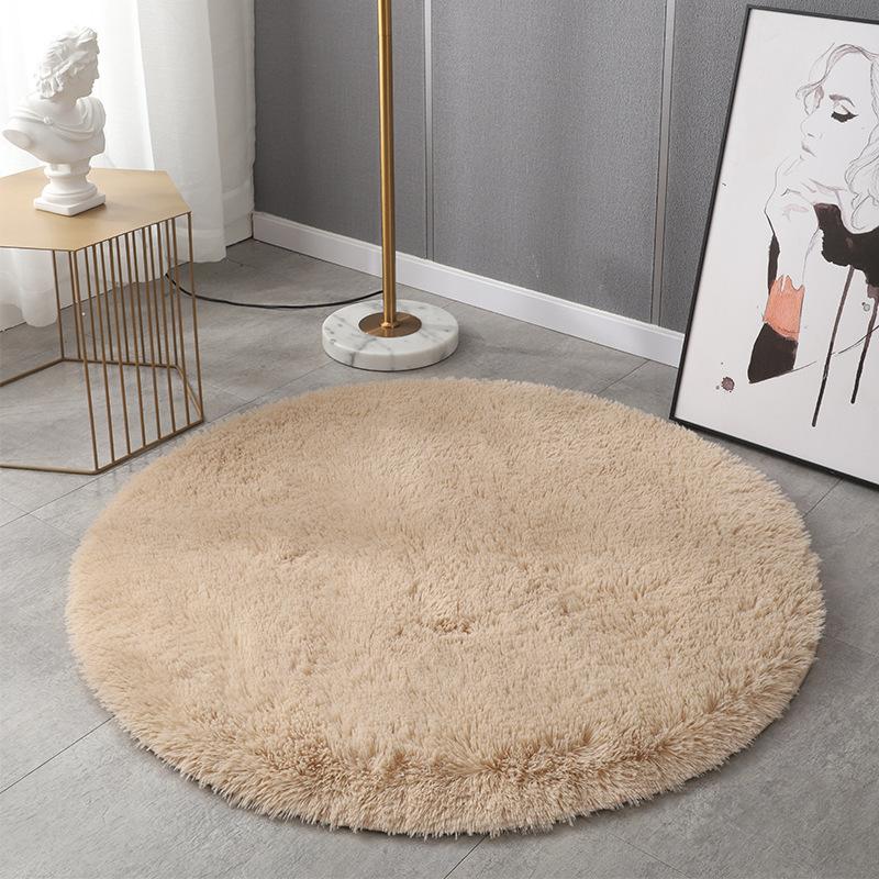 Rainbow Plush Round Rug For Bedroom Shaggy  Circle Carpet Living Room Coffee Table Rug Fluffy Home Decoraion For Girl
