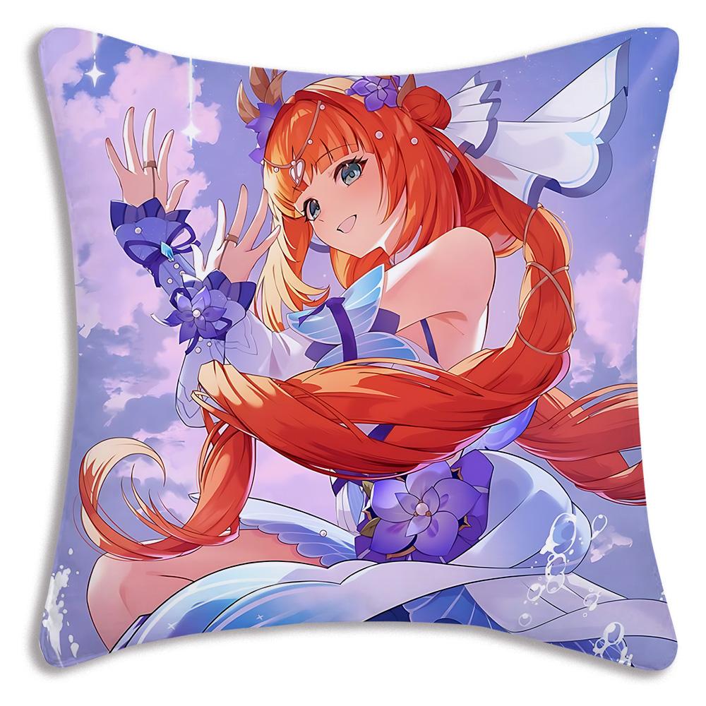 Game Anime N-NilouS Pillow Covers Cartoon Sofa Decorative Home Double-sided Printing Short Plush Cute Cushion Cover