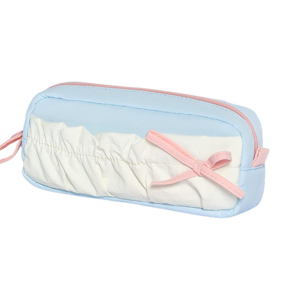 with Lanyard Korean Cloud Pencil Case Bowknot Pencil Pouch Bow Cloud Stationery Bag Student
