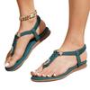 Bohemian Summer 2025 Ethnic Damen Retro Plus Size Kreative Flache Strandsandalen