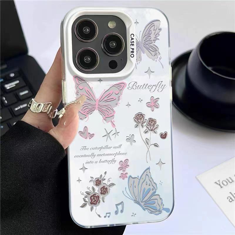 

Rose Butterfly Phone Case for iPhone 12 to 15 Pro Max iPhone 14