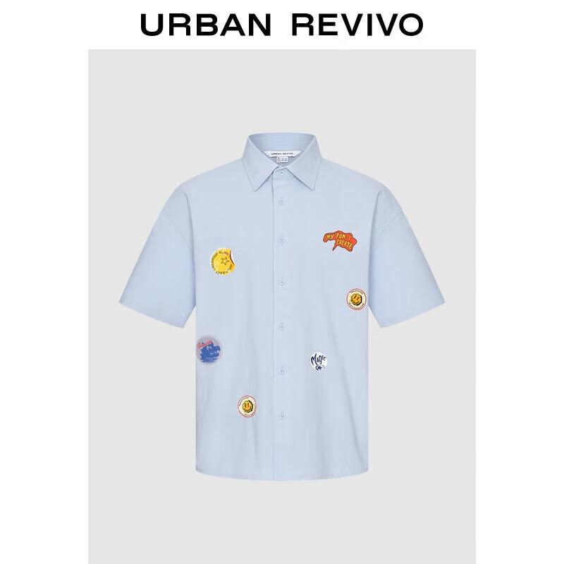 UR 2025 Men s Printed Open-Collar Casual Shirt XS