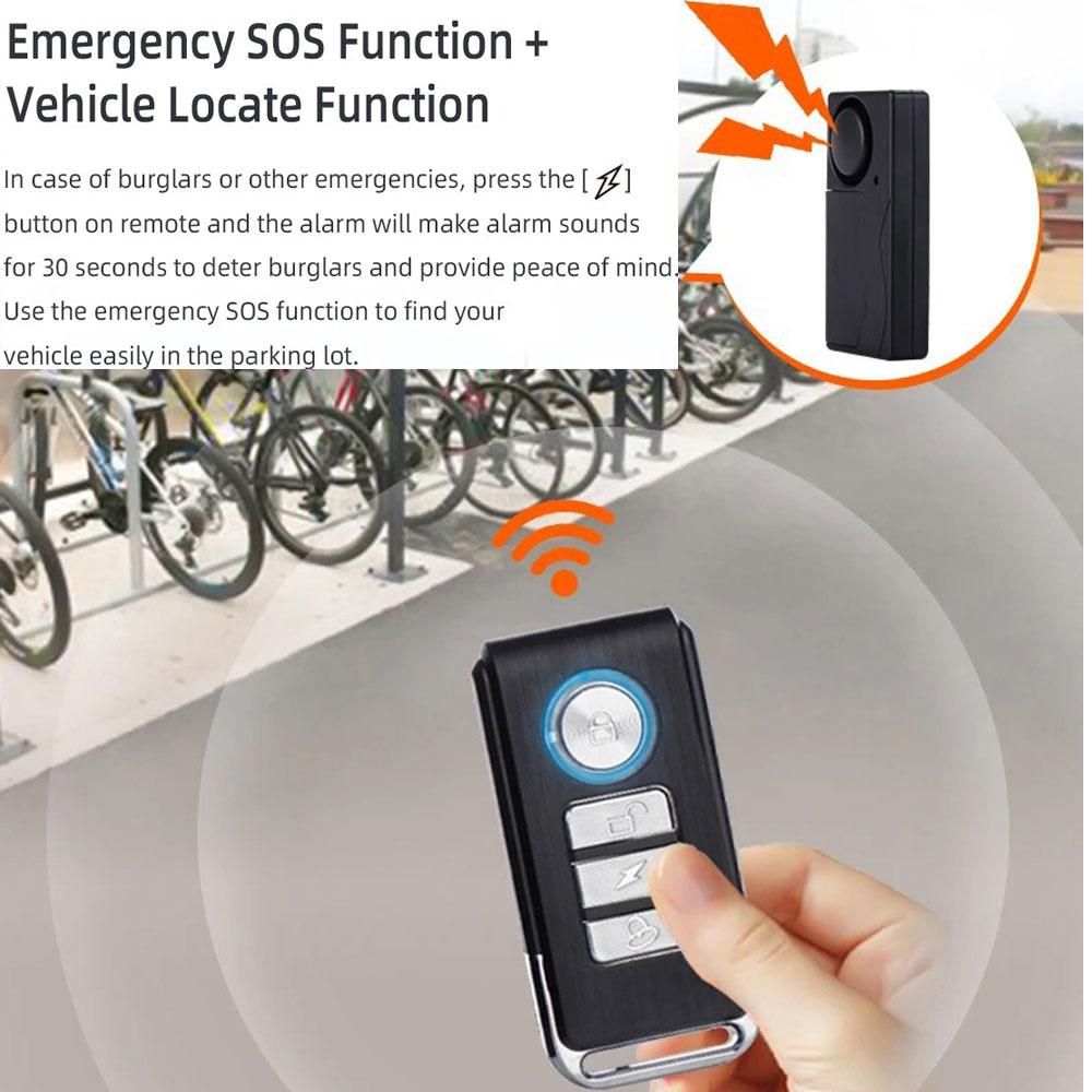 Car Anti-Theft Vibration Alarm 108dB Car Vibration Sound Light Alarm Wireless Remote Vibration Sensor Vehicle Security Alarm