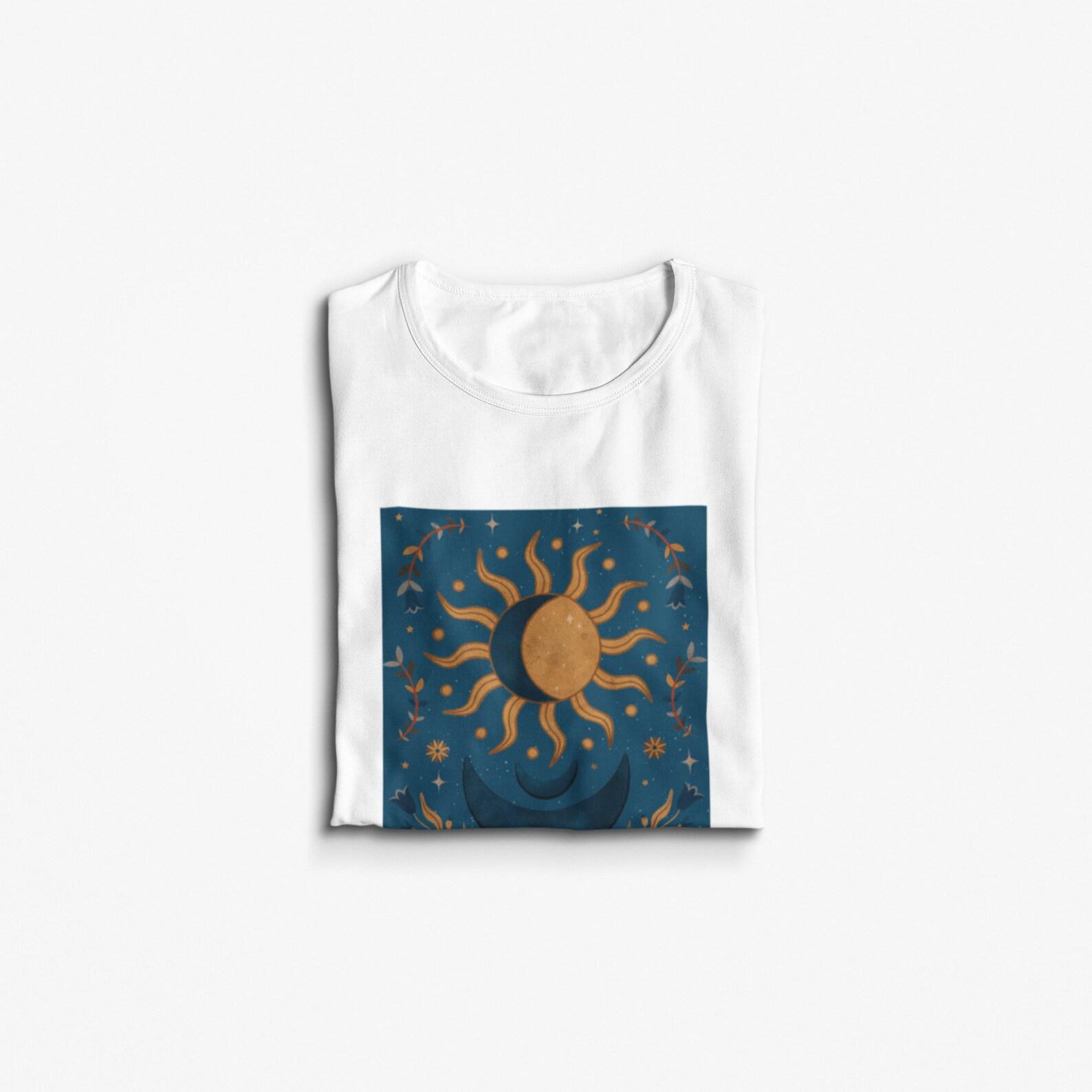 Sun and Moon Tarot T-Shirt: Esoteric Zodiac Mystic Design S