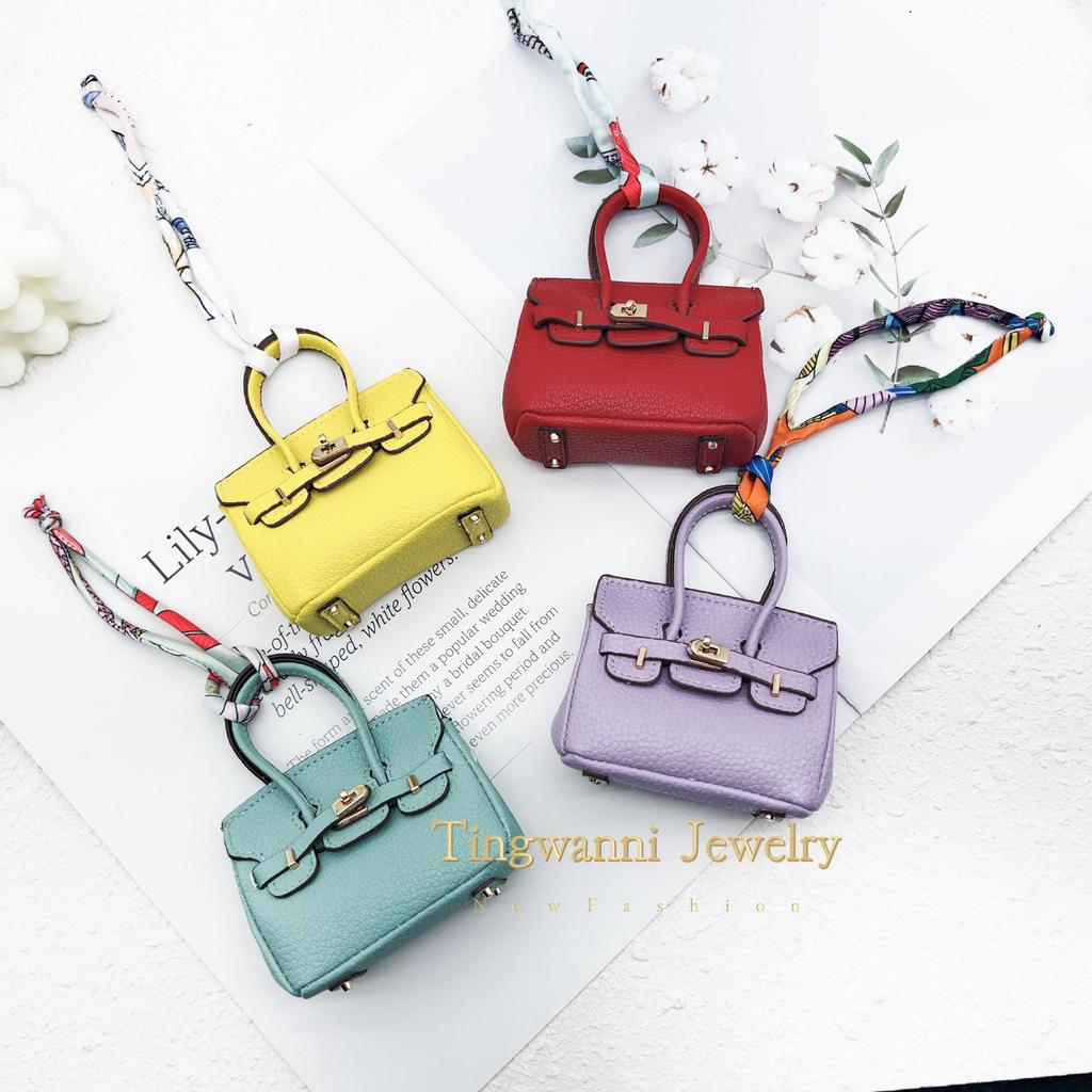 Chic Mini Bag Charm: Earphone Pouch, Coin Purse & Car Keychain for Women