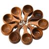 Flat Profile Natural Wood Coffee Scoops Brewing Cup For Space Saving Storage And Accurate Coffee Making Measurement