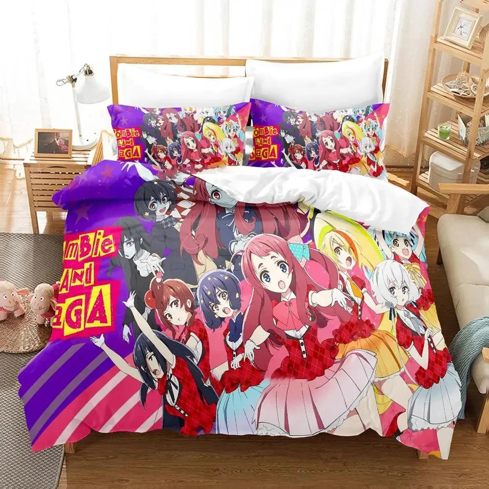 Comforter Anime Zombie Land Saga Bedding Set Bed Set Comforter King Queen Size Boys Adult Bedding Set