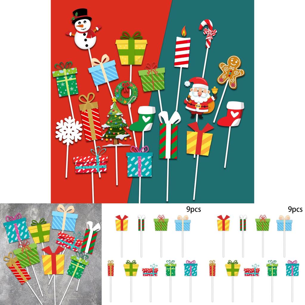 Christmas Cake Decorations With Small Flags For Festive Cake Design And Party Supplies
