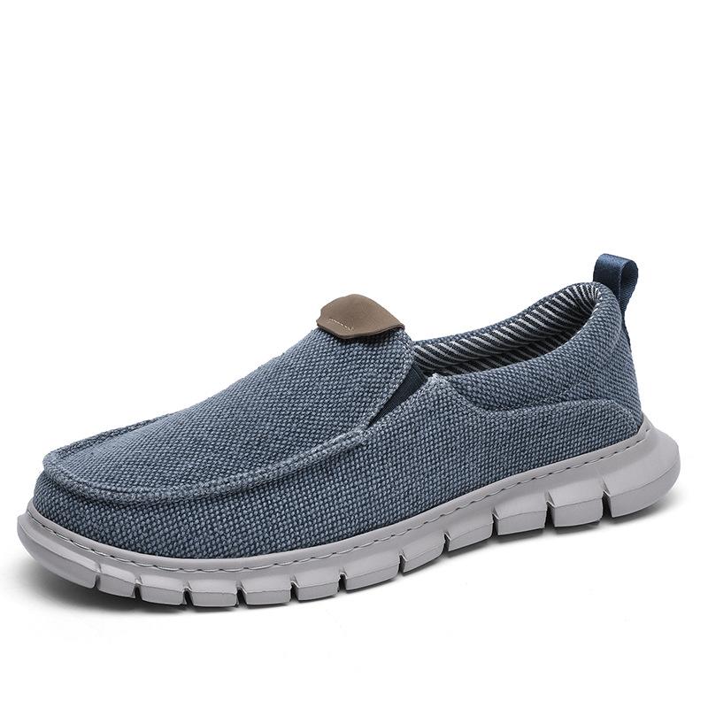 

Men s Plus Size 47 Breathable Canvas Loafers: Lightweight Outdoor Casual Slip-on Shoes 46 синій