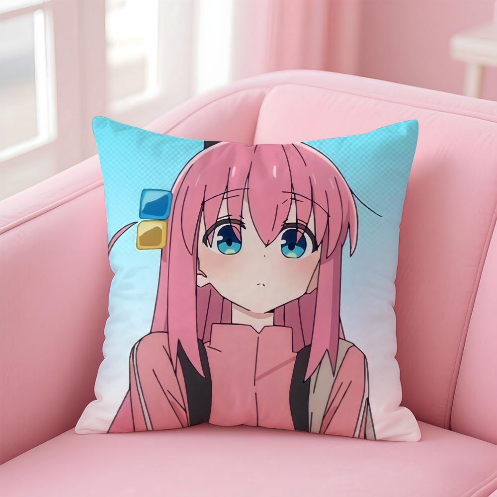 Anime BBocchi The Rock Cushion Cover Linen Minimalist Cover Soft Decor for Sofa Home Room