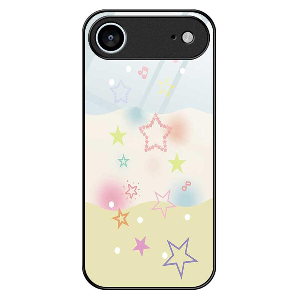For iPhone 17 Air Case PC TPU Tempered Glass Pattern Printing Anti Drop Phone Back Cover